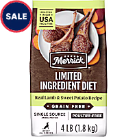 Merrick Limited Ingredients Diet Grain Free Lamb and Sweet Potato, Premium and Healthy Kibble Dry Dog Food