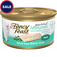 Fancy Feast Grain Free Gourmet Naturals Ocean Whitefish Recipe Pate Wet Cat Food