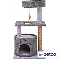 EveryYay Lookout Loft 4-Level Cat Tree with Hideaway for Large Cats