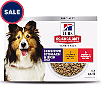 Hill's Science Diet Adult Sensitive Stomach & Sensitive Skin Chicken & Salmon Canned Dog Food Variety Pack