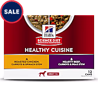 Hill's Science Diet Healthy Cuisine Chicken, Beef Adult Canned Dog Food Variety Pack