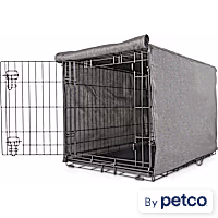 EveryYay Happy Place Grey Blackout Dog Crate Cover
