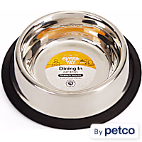 EveryYay Dining In Brushed Stainless Steel No-Tip Cat Bowl