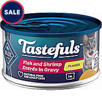 Blue Buffalo Tastefuls Fish and Shrimp Entree in Gravy, Flaked Wet Food for Adult Cat