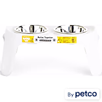 EveryYay Essentials Better Together White Elevated Double Diner Dog Feeder
