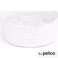 EveryYay Dining In Ivory Ceramic Wave Dog Bowl