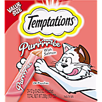 Temptations Creamy Puree Squeezable Lickable with Salmon Tubes Wet Cat Treats