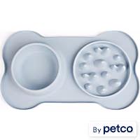 EveryYay Blue Slow Feeder Double Diner Dog Bowl