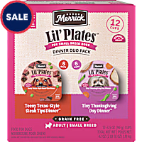Merrick Lil' Plates Grain Free Beef and Turkey Dinner Duos Soft Natural Wet Small Dog Food Variety Pack