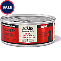 ACANA in Bone Broth Beef Chicken + Tuna Recipe Premium Pate Wet Cat Food