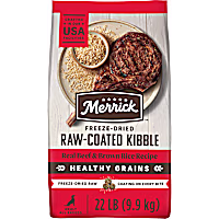 Merrick Healthy Grains Beef and Brown Rice, Raw Coated Kibble, Natural High Protein Freeze Dried Dog Food