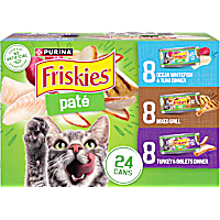 Friskies Ocean Whitefish and Tuna, Mixed Grill and Turkey & Giblets Dinners Wet Cat Food Pate Variety Pack