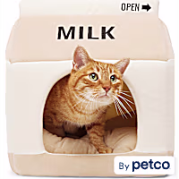 EveryYay Milk Carton Hooded Cat Bed