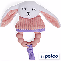 Leaps & Bounds Plush Bunny Chew Teething Ring Puppy Toy in Assorted Colors