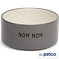EveryYay Nom Nom Gray Ceramic Dog Bowl