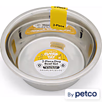 EveryYay Two Pack Stainless Steel Dog Bowls
