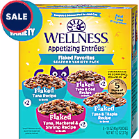 Wellness Appetizing Entrees Flaked Favorites, Seafood Natural Wet Cat Food Variety Pack