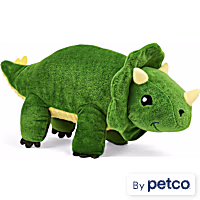 Leaps & Bounds Green Plush Triceratops Dog Toy