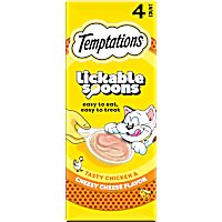 Temptations Lickable Spoons Tasty Chicken and Cheesy Cheese Flavor Adult Wet Cat Treat