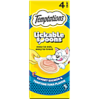 Temptations Lickable Spoons Savory Salmon and Tempting Tuna Flavor Adult Wet Cat Treat