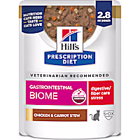 Hill's Prescription Diet Gastrointestinal Biome + Stress Chicken & Carrot Stew Wet Cat Food
