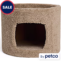 EveryYay Carpeted Hideout Round Cat Condo with Hideaway