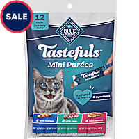 Blue Buffalo Tastefuls Mini Purees Chicken,Tuna,Salmon Adult Cat Natural Single-Serving Snack Variety Pack