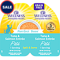 Wellness Complete Health Purrfect Duos Pate Tuna & Salmon Entree Cat Food