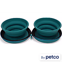 EveryYay Zip-Up Travel Double Diner Dog Bowls