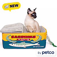 EveryYay Sardine Tin Novelty Hooded Cat Bed