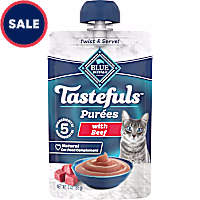 Blue Buffalo Tastefuls Purees Natural Complement with Just 5 Ingredients, Beef Adult Cat Food