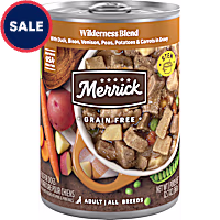 Merrick Grain Free Premium Soft and Wholesome Wilderness Blend Recipe Canned Adult Wet Dog Food