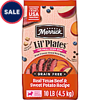 Merrick Lil Plates with Raw Bites Grain Free Texas, Beef and Sweet Potato Kibble Dry Dog Food