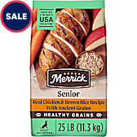 Merrick Healthy Grains Wholesome and Natural Dry Chicken Kibble, Senior Recipe Premium Dry Dog Food