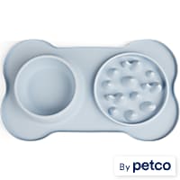 EveryYay Blue Slow Feeder Double Diner Dog Bowl