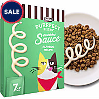 Merrick Purrfect Bistro Alfredo Recipe Sauce Wet Cat Treats, Delicious for Snacking or Cat Food Topper