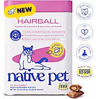 Native Pet Hairball Support Dual Texture Chicken-Flavored Chews Digestive Supplement for Cats