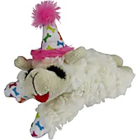 Multipet Pink Happy Birthday Mini Lamb Chop Dog Toy
