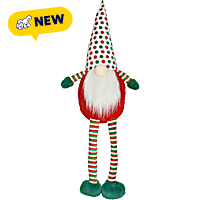 Multipet International Holiday Lamb Chop Gnome with Long Legs Dog Toy