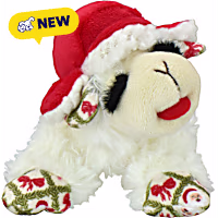Multipet International Holiday Lamb Chop with Trapper Hat 6" Dog Toy
