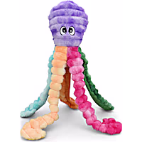 Multipet International Lamb Chop Jumbo Crimpy Rainbow Octopus Dog Toy