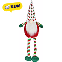 Multipet International Holiday Lamb Chop Gnome with Long Legs Dog Toy