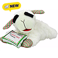 Multipet International Holiday Lamb Chop Letter to Santa Paws 10.5" Dog Toy