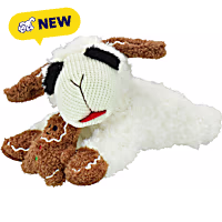 Multipet International Holiday Lamb Chop Holding a Gingerbread Cookie 10.5" Dog Toy