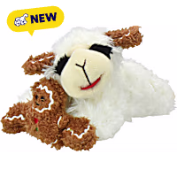 Multipet International Holiday Lamb Chop Holding a Gingerbread Cookie 6" Dog Toy