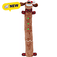 Multipet International Holiday Lamb Chop Gingerbread Loofa 12" Dog Toy