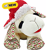 Multipet International Holiday Lamb Chop with Trapper Hat Jumbo Dog Toy