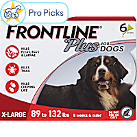 FRONTLINE Plus Flea & Tick Spot Treatment for X-Large Breed Dogs 89 - 132 lbs. (Red)