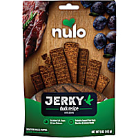 Nulo Grain-Free High Protein, Duck with Plums, Premium Jerky Dog Treats