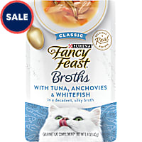 Fancy Feast Lickable Classic With Tuna, Anchovies and Whitefish Wet Cat Food Broth Topper